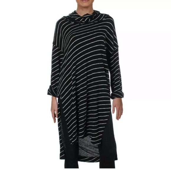 FREE PEOPLE Gotta Have It Indigo Oversized Navy & White Striped Tunic Size XS - Picture 1 of 9
